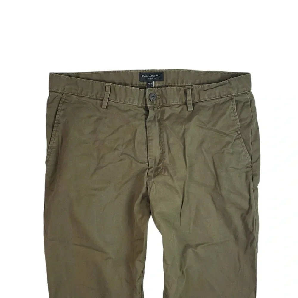 MJ313 Mens Banana Republic ATHLETIC Fit Preppy Chino Pants 35x30